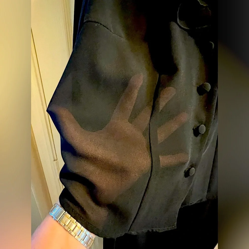 Black two piece dress. Sheer jacket size 16 w - Picture 3 of 11